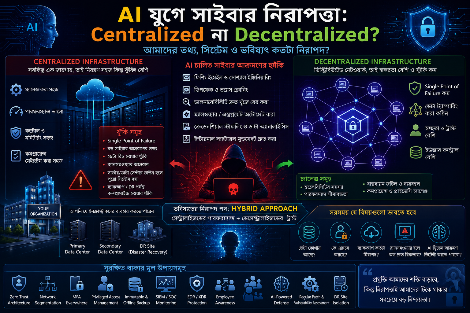 AI যুগে সাইবার নিরাপত্তা: Centralized না Decentralized?